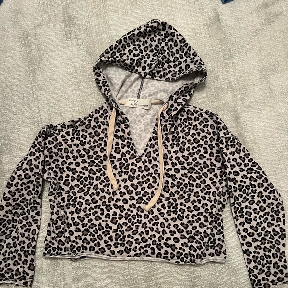 Vintage Havana leopard cropped hoodie - Picture 1 of 2